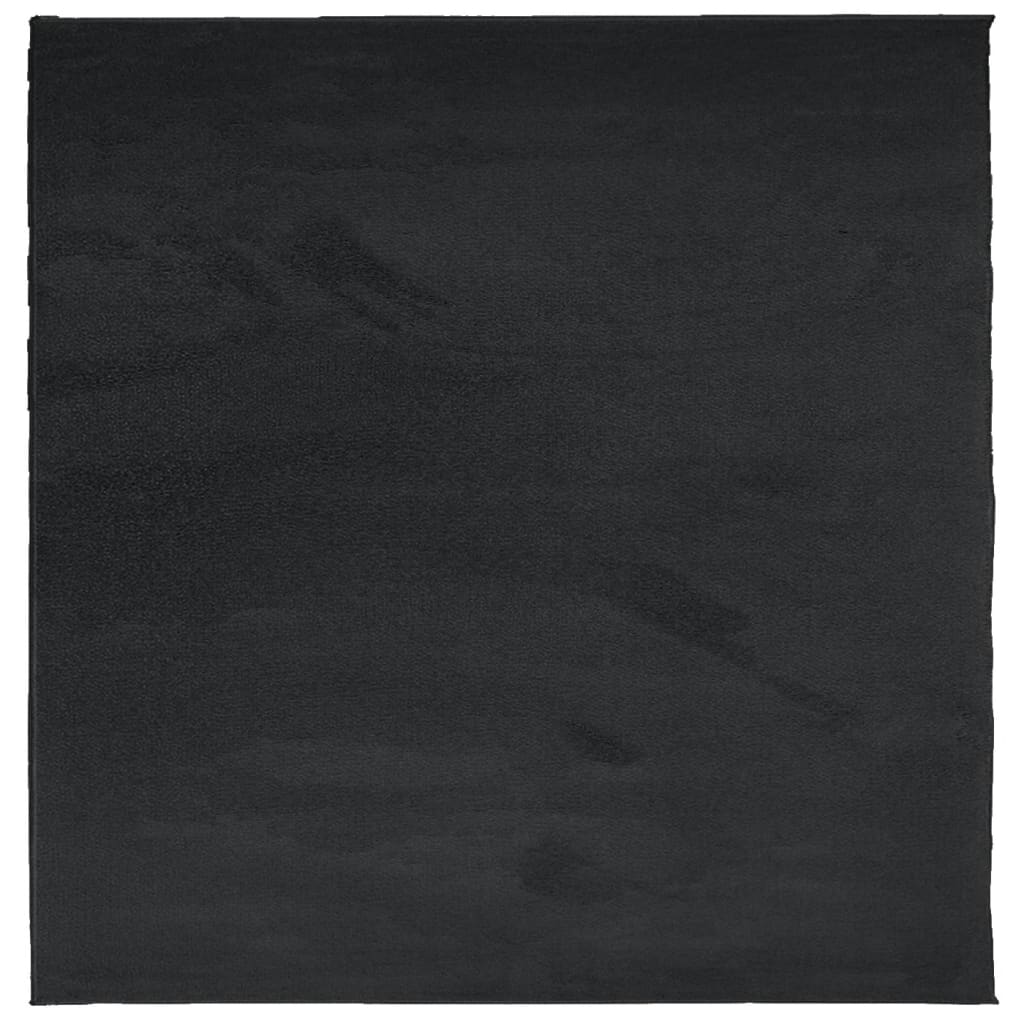 Teppich OVIEDO Kurzflor Schwarz 200x200 cm