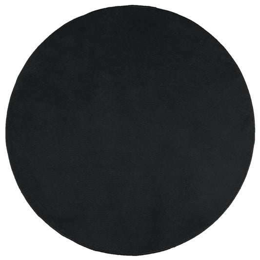 Teppich OVIEDO Kurzflor Schwarz Ø 160 cm