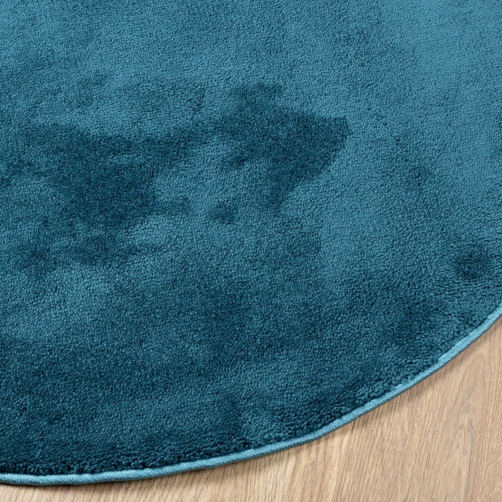 Teppich OVIEDO Kurzflor Türkis Ø 200 cm