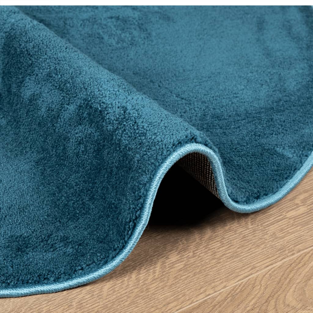 Teppich OVIEDO Kurzflor Türkis Ø 200 cm