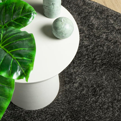 Teppich ISTAN Hochflor Glänzend Anthrazit Ø 80 cm