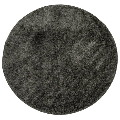 Teppich ISTAN Hochflor Glänzend Anthrazit Ø 100 cm