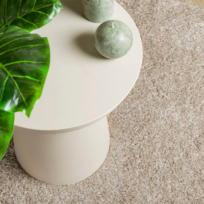 Teppich ISTAN Hochflor Glänzend Beige Ø 80 cm