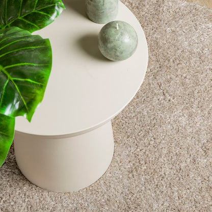 Teppich ISTAN Hochflor Glänzend Beige Ø 160 cm
