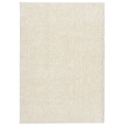 Teppich ISTAN Hochflor Glänzend Creme 140x200 cm
