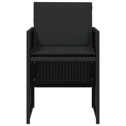 Gartenstühle mit Kissen 4 Stk. Schwarz Poly Rattan