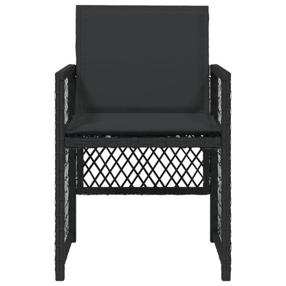 Gartenstühle mit Kissen 4 Stk. Schwarz Poly Rattan