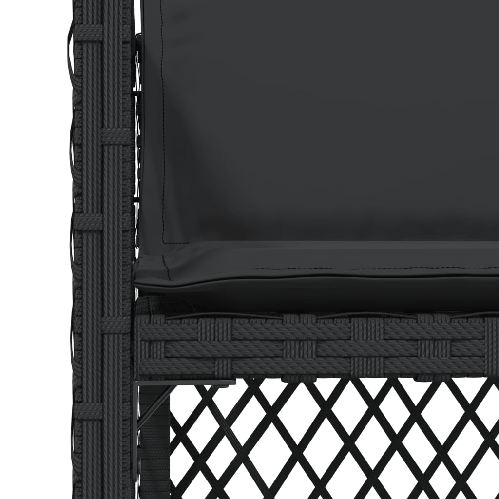 Gartenstühle mit Kissen 4 Stk. Schwarz Poly Rattan