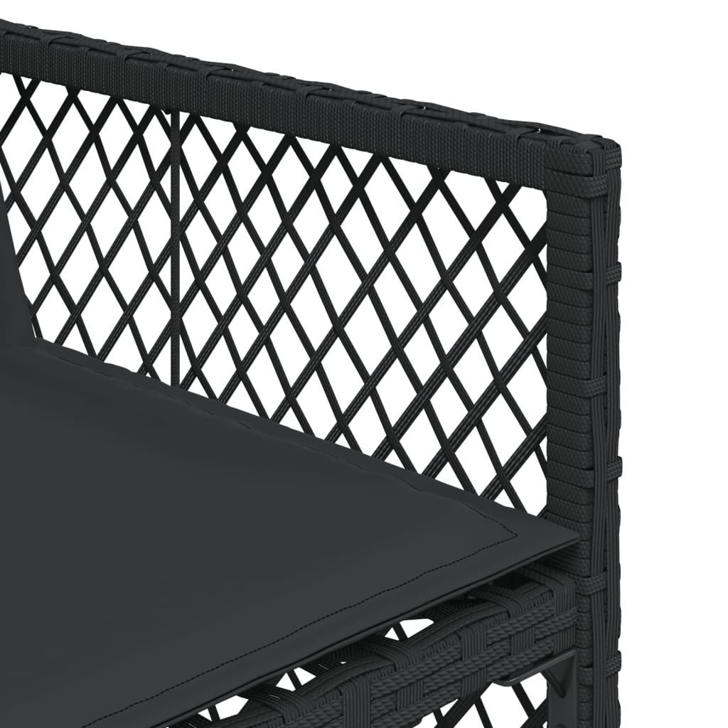 Gartenstühle mit Kissen 4 Stk. Schwarz Poly Rattan
