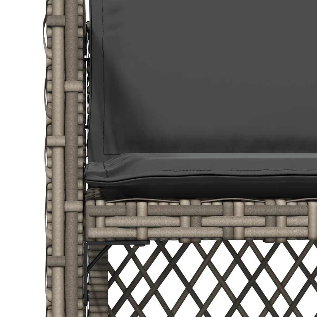 Gartenstühle mit Kissen 4 Stk. Grau Poly Rattan