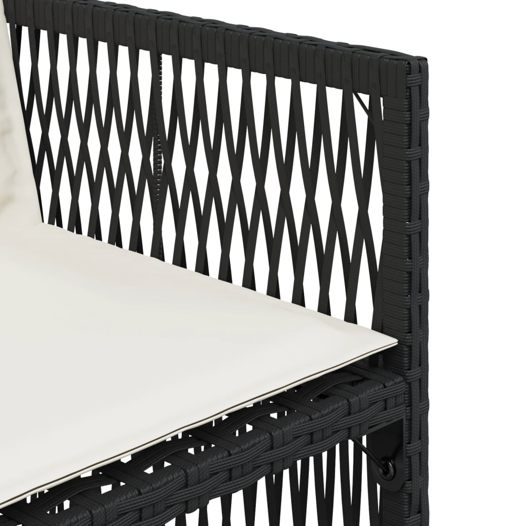 Gartenstühle mit Kissen 4 Stk. Schwarz Poly Rattan