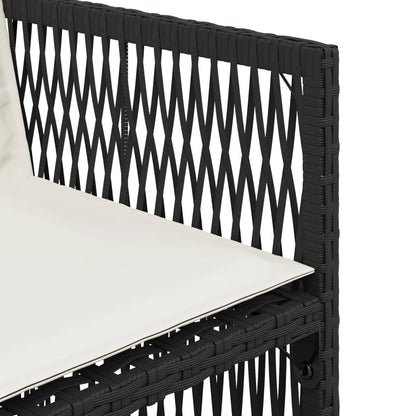 Gartenstühle mit Kissen 4 Stk. Schwarz Poly Rattan