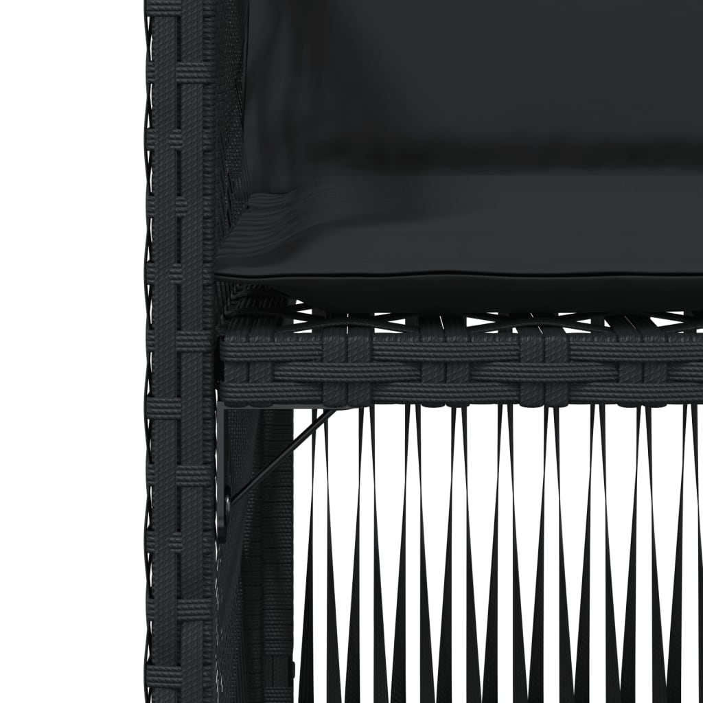 Gartenstühle mit Kissen 4 Stk. Schwarz Poly Rattan
