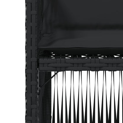Gartenstühle mit Kissen 4 Stk. Schwarz Poly Rattan