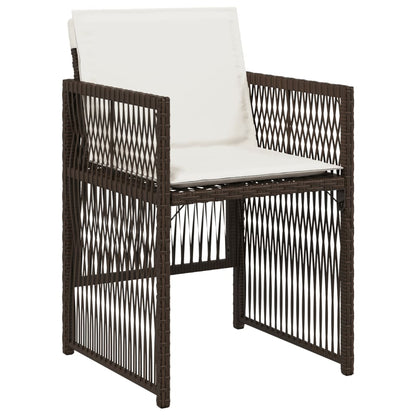 Gartenstühle mit Kissen 4 Stk. Braun Poly Rattan