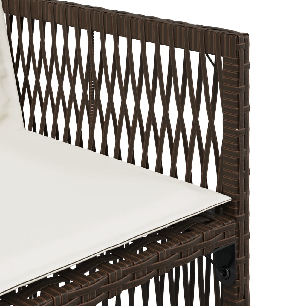 Gartenstühle mit Kissen 4 Stk. Braun Poly Rattan