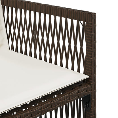 Gartenstühle mit Kissen 4 Stk. Braun Poly Rattan