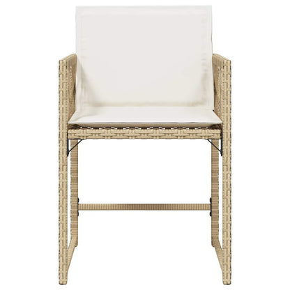 Gartenstühle mit Kissen 4 Stk. Beige Poly Rattan