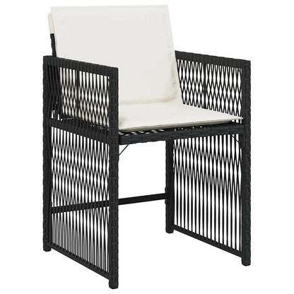 Gartenstühle mit Kissen 4 Stk. Schwarz Poly Rattan