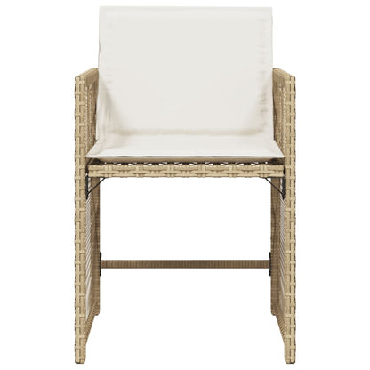 Gartenstühle mit Kissen 4 Stk. Beige Poly Rattan