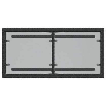 3-tlg. Bistro-Set mit Kissen Schwarz Poly Rattan