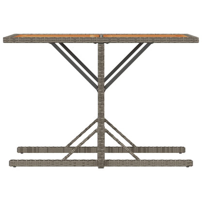 3-tlg. Bistro-Set mit Kissen Grau Poly Rattan