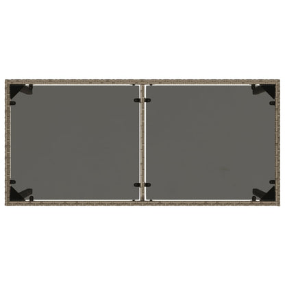 Havebord med glasplade Grå 115x54x74 cm Polyrattan