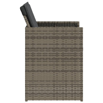 5-tlg. Garten-Essgruppe mit Kissen Grau Poly Rattan