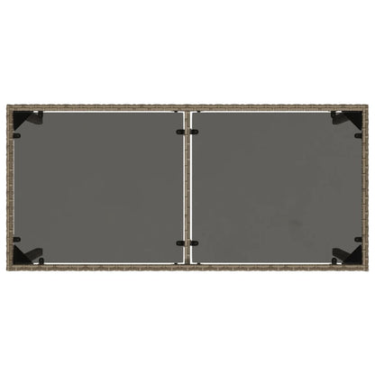 5-tlg. Garten-Essgruppe mit Kissen Grau Poly Rattan