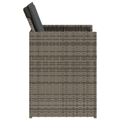 5-tlg. Garten-Essgruppe mit Kissen Grau Poly Rattan