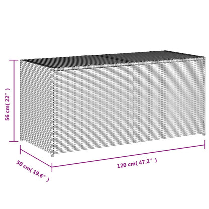 Gartentruhe Schwarz 283L Poly Rattan
