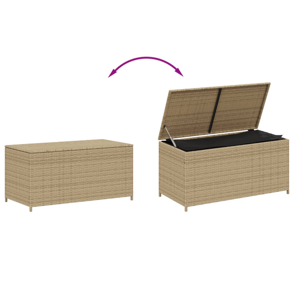 Gartentruhe Beige 190L Poly Rattan