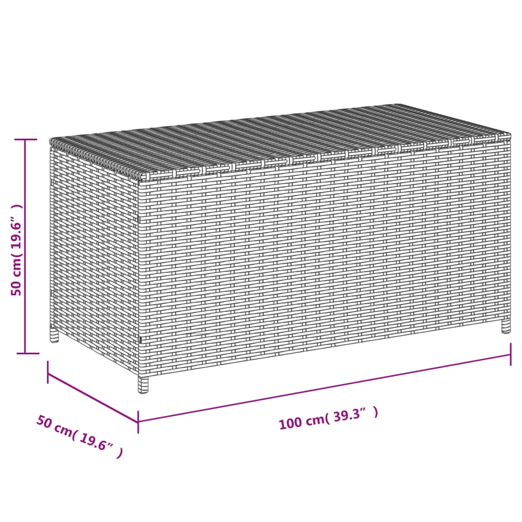 Gartentruhe Beige 190L Poly Rattan