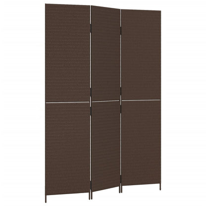 3-delt foldeskærm Brun polyrattan