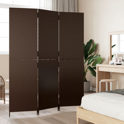 3-delt foldeskærm Brun polyrattan