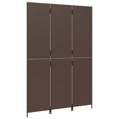 3-delt foldeskærm Brun polyrattan