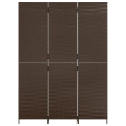 3-delt foldeskærm Brun polyrattan