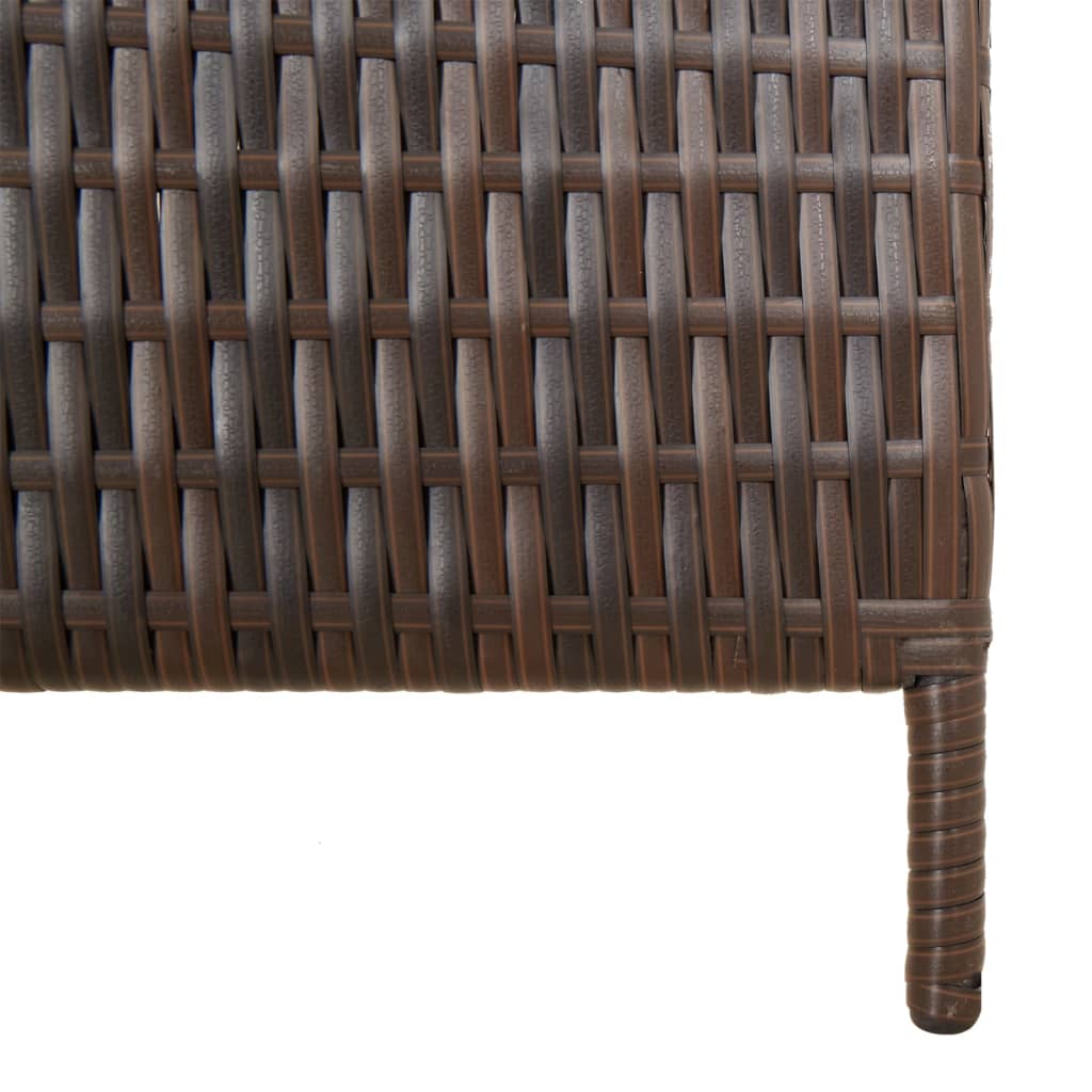 3-delt foldeskærm Brun polyrattan