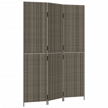 3-delt foldeskærm Grå polyrattan