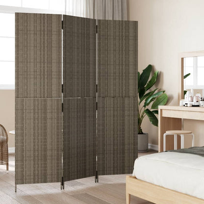 3-delt foldeskærm Grå polyrattan