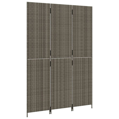 3-delt foldeskærm Grå polyrattan