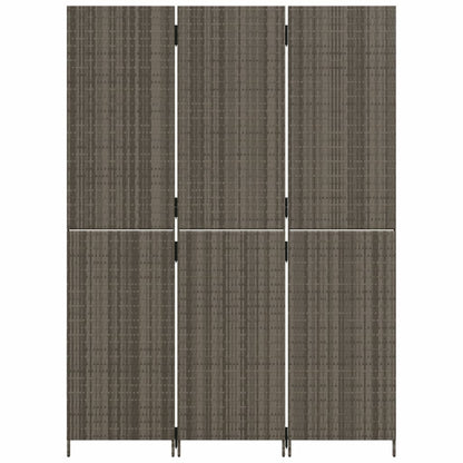 3-delt foldeskærm Grå polyrattan