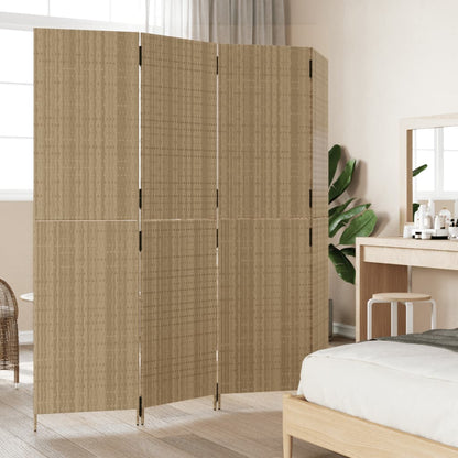 4-delt foldeskærm Beige polyrattan