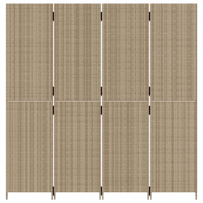 4-delt foldeskærm Beige polyrattan
