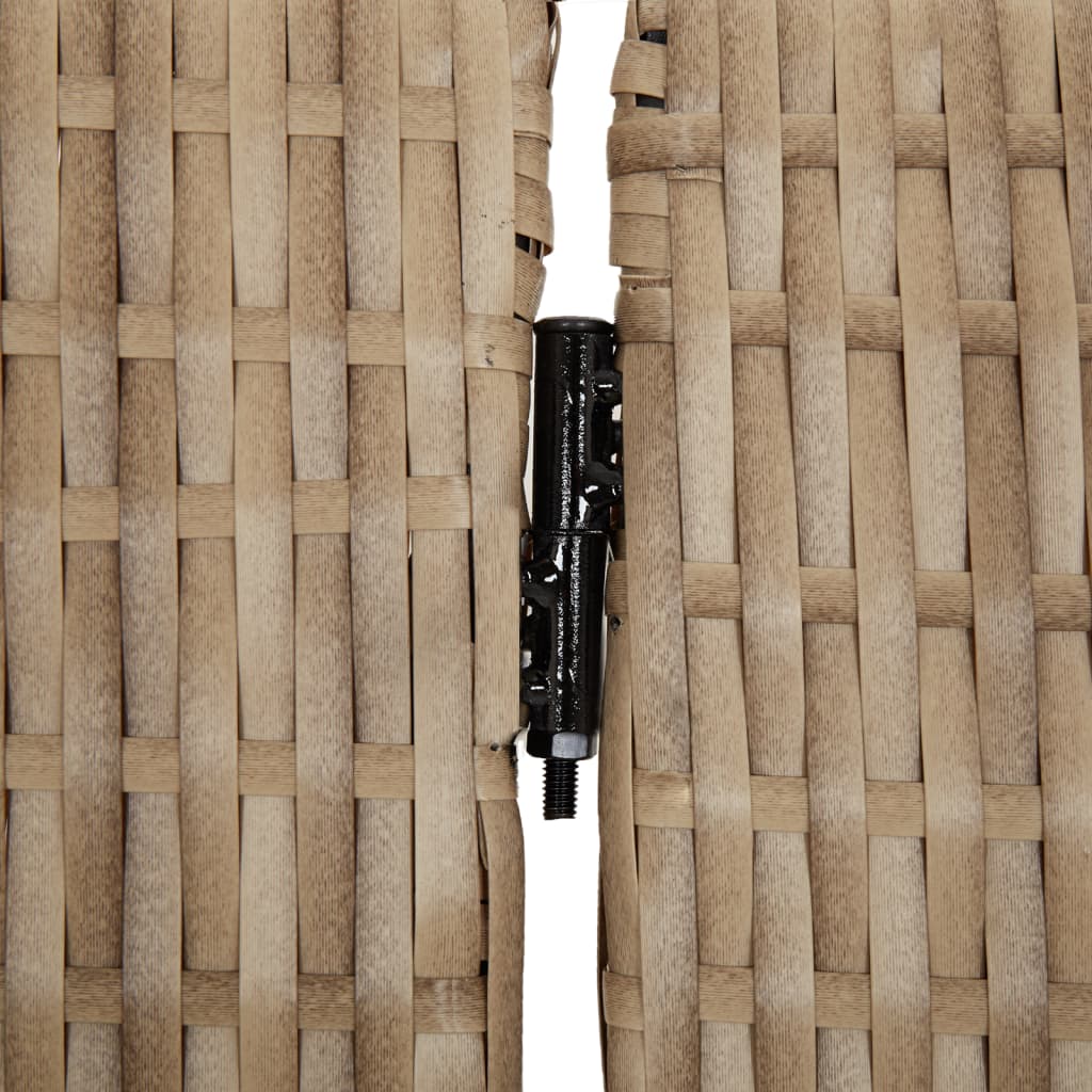 4-delt foldeskærm Beige polyrattan