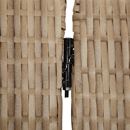 4-delt foldeskærm Beige polyrattan