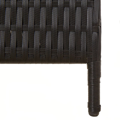 5-delt foldeskærm Sort polyrattan