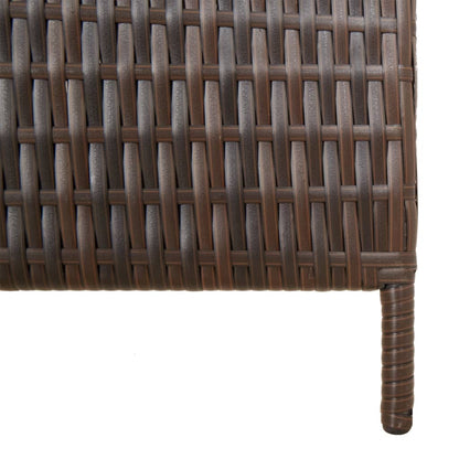 5-delt foldeskærm Brun polyrattan