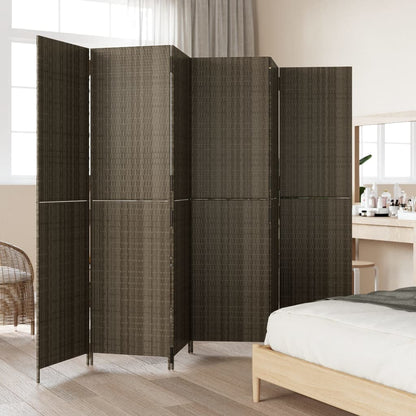 6-delt foldeskærm Grå polyrattan