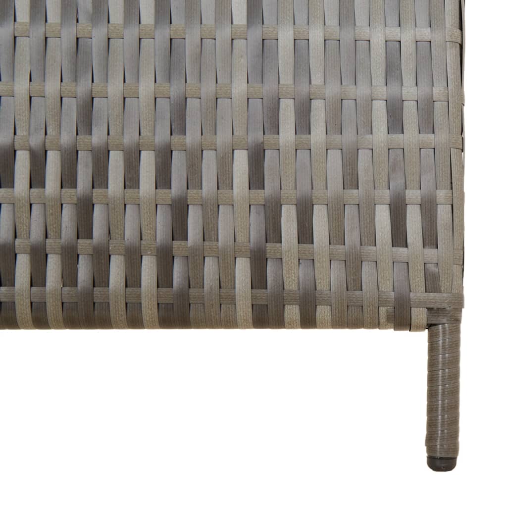 6-delt foldeskærm Grå polyrattan